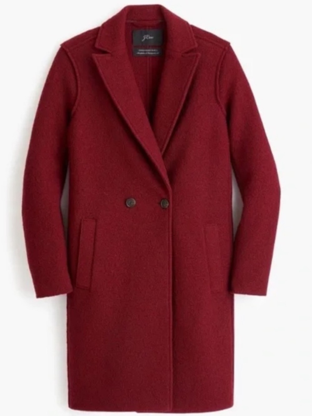 J. Crew Daphne Wool Coat Jacket in Crimson Burgundy